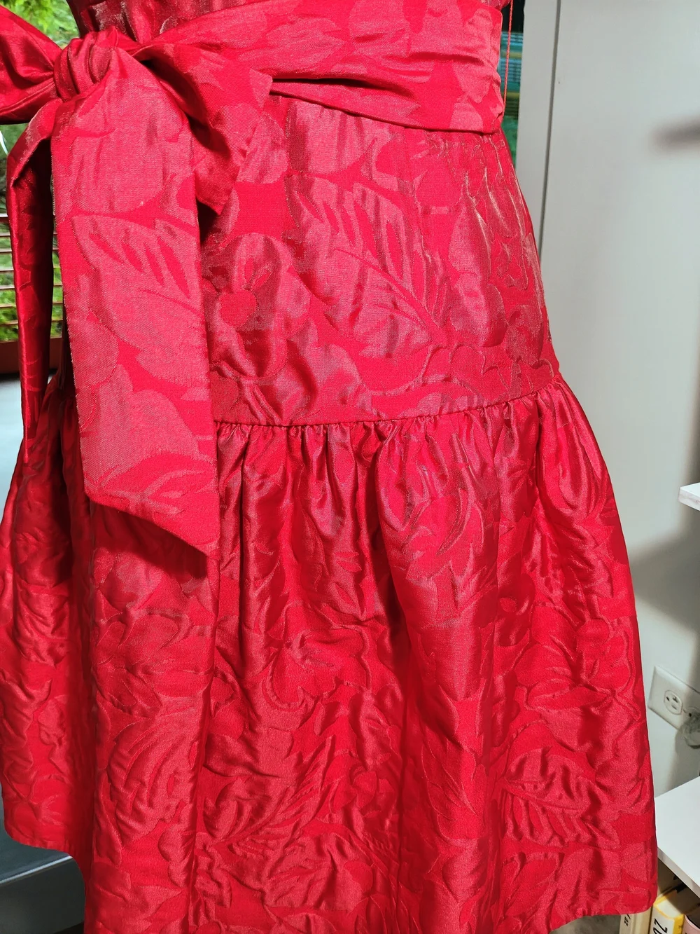Kate Spade Julia Tropical Foliage Brocade Drop-Waist Dress, Size 00